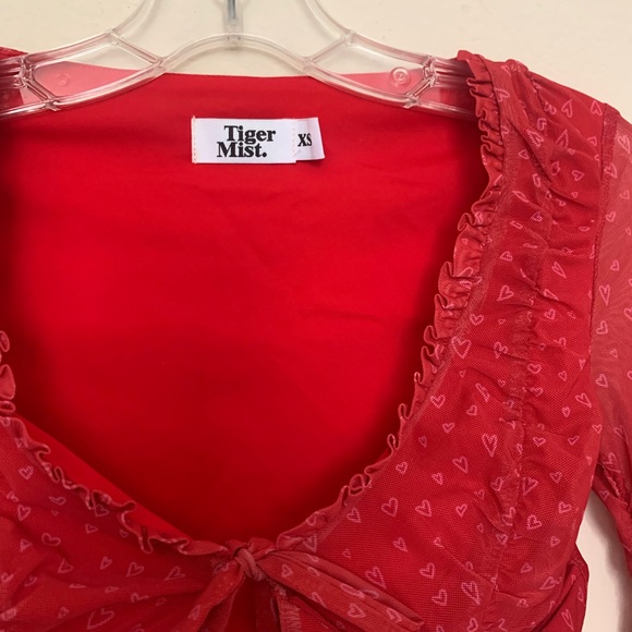 Tiger Mist Mesh Tie Front Top - Picture 4 of 4